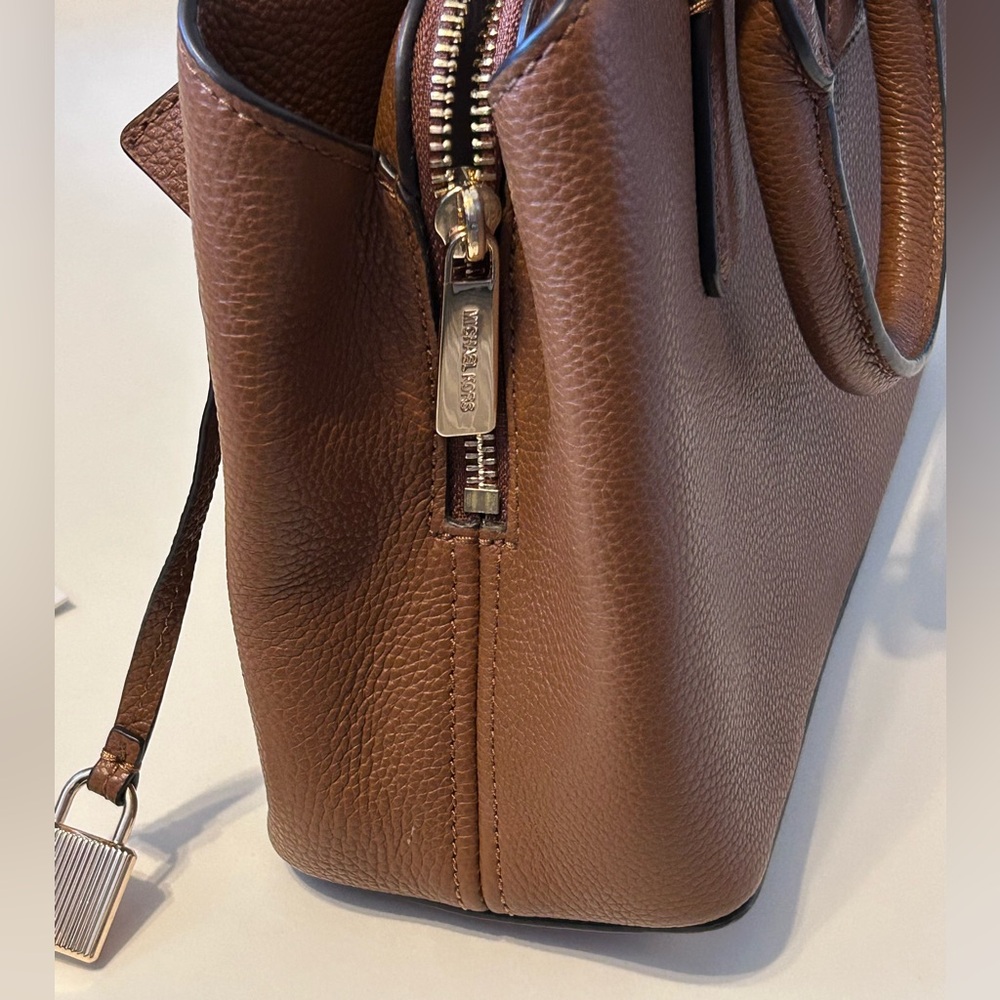 Michael Kors Camille Small Leather Satchel Brown Handbag - Picture 9 of 11